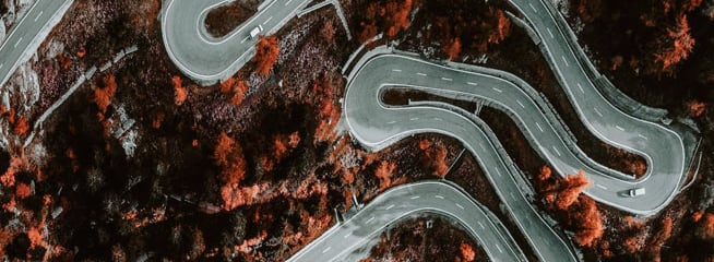 aerial view of roads