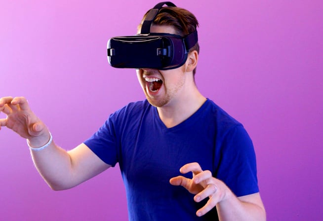 Guy wearing VR